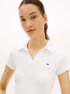 Slim Fit Ribbed Polo Shirt — White 2