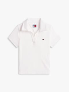 Slim Fit Ribbed Polo Shirt — White 5