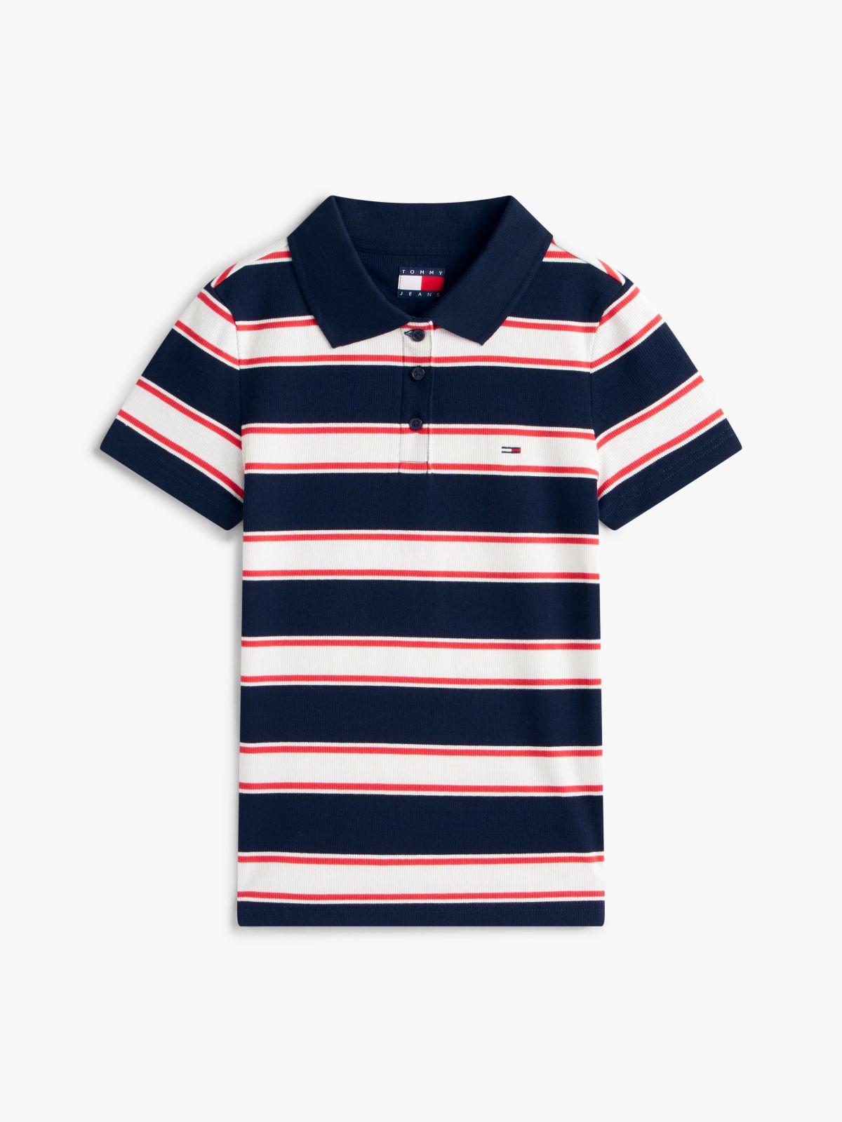 Slim Fit Ribbed Polo Shirt — Blue