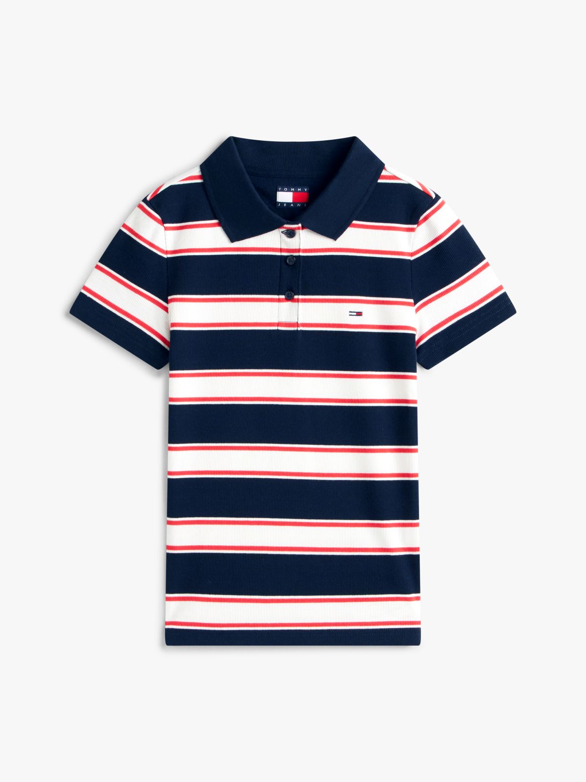 Slim Fit Ribbed Polo Shirt — Blue