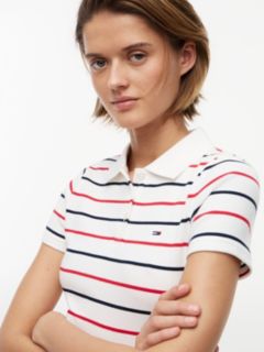 Slim Fit Ribbed Polo Shirt — White 3