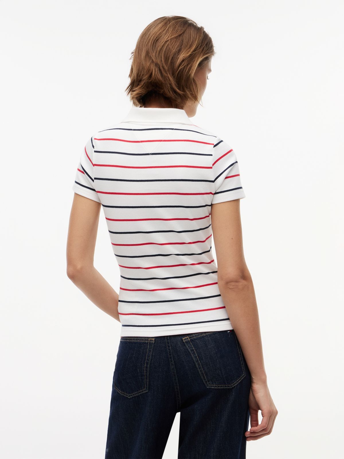 Slim Fit Ribbed Polo Shirt — White