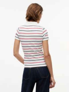 Slim Fit Ribbed Polo Shirt — White 4