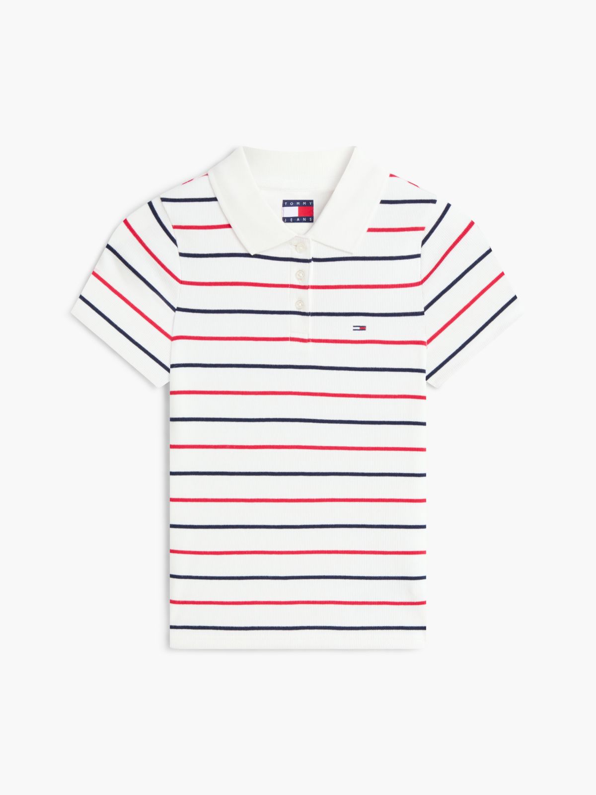 Slim Fit Ribbed Polo Shirt — White