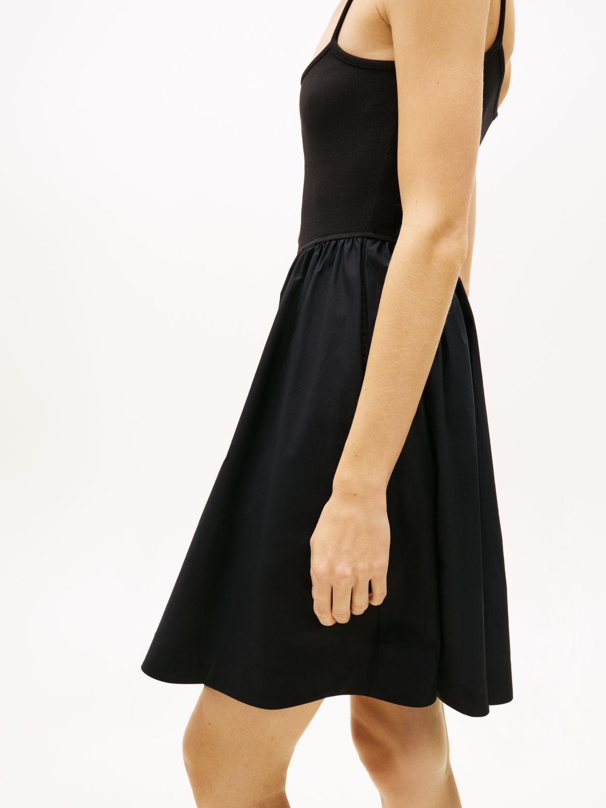Spaghetti Strap Extra Slim Mini Dress — Black
