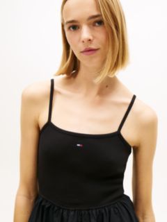 Spaghetti Strap Extra Slim Mini Dress — Black 3