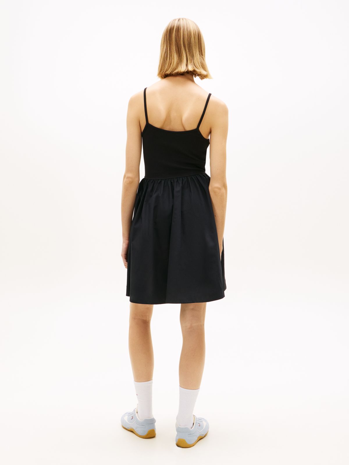 Spaghetti Strap Extra Slim Mini Dress — Black