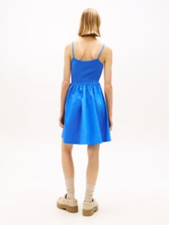 Spaghetti Strap Extra Slim Mini Dress — Blue 4