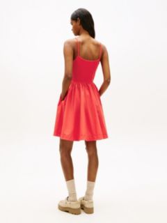 Spaghetti Strap Extra Slim Mini Dress — Red 4