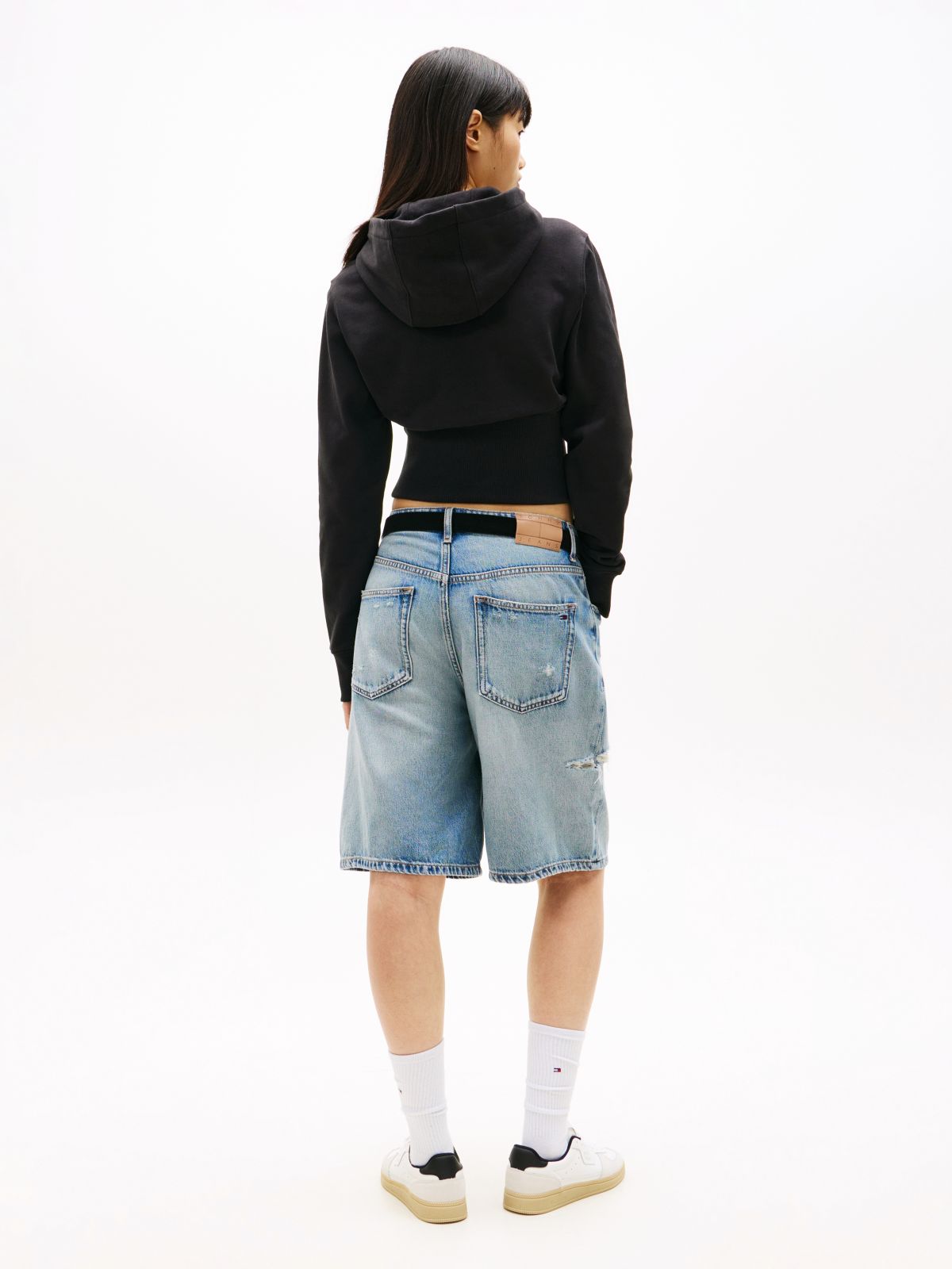 Athleisure Sueded Terry Slim Hoody — Black