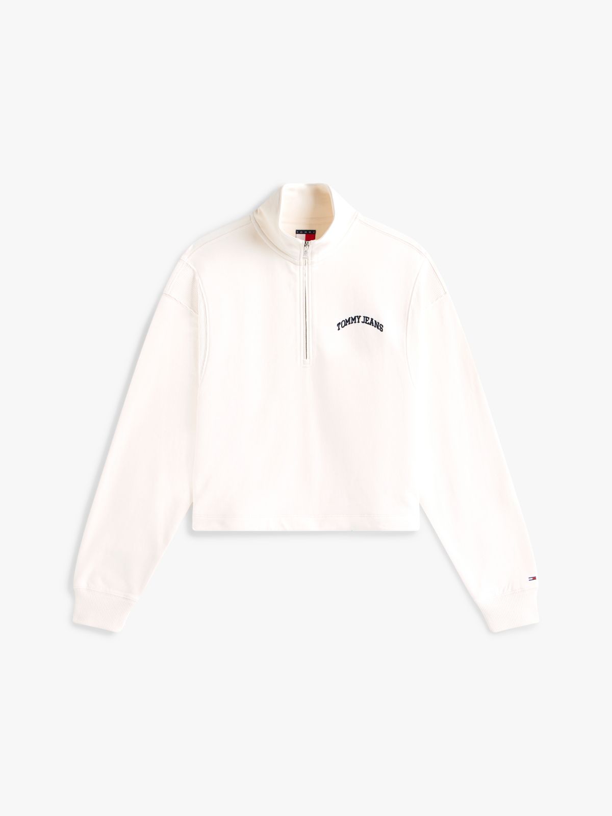 Logo Embroidery Relaxed Quarter-Zip Sweatshirt — White