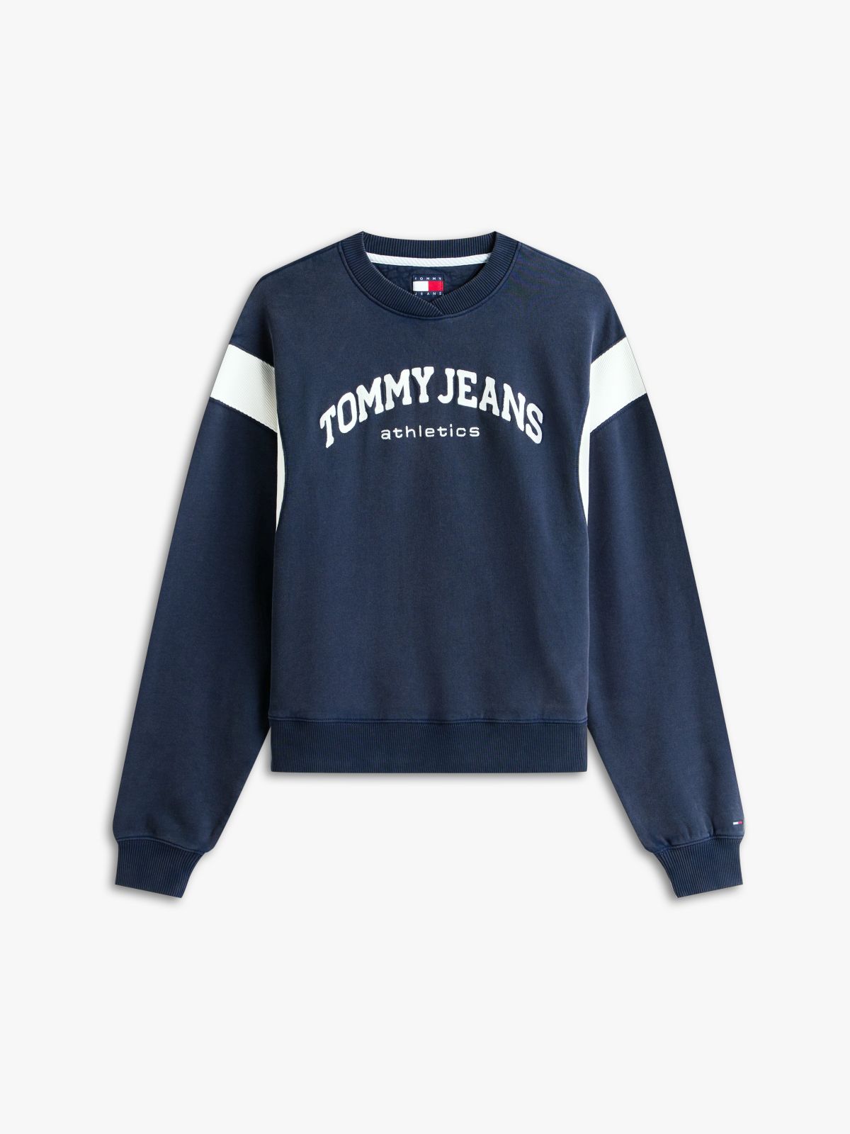 Contrast Logo Embroidery Boxy Sweatshirt — Blue