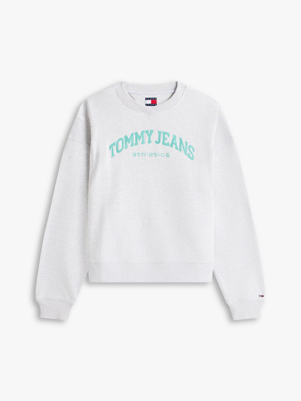 Contrast Logo Embroidery Boxy Sweatshirt — Grey