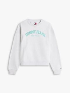 Contrast Logo Embroidery Boxy Sweatshirt — Grey 5