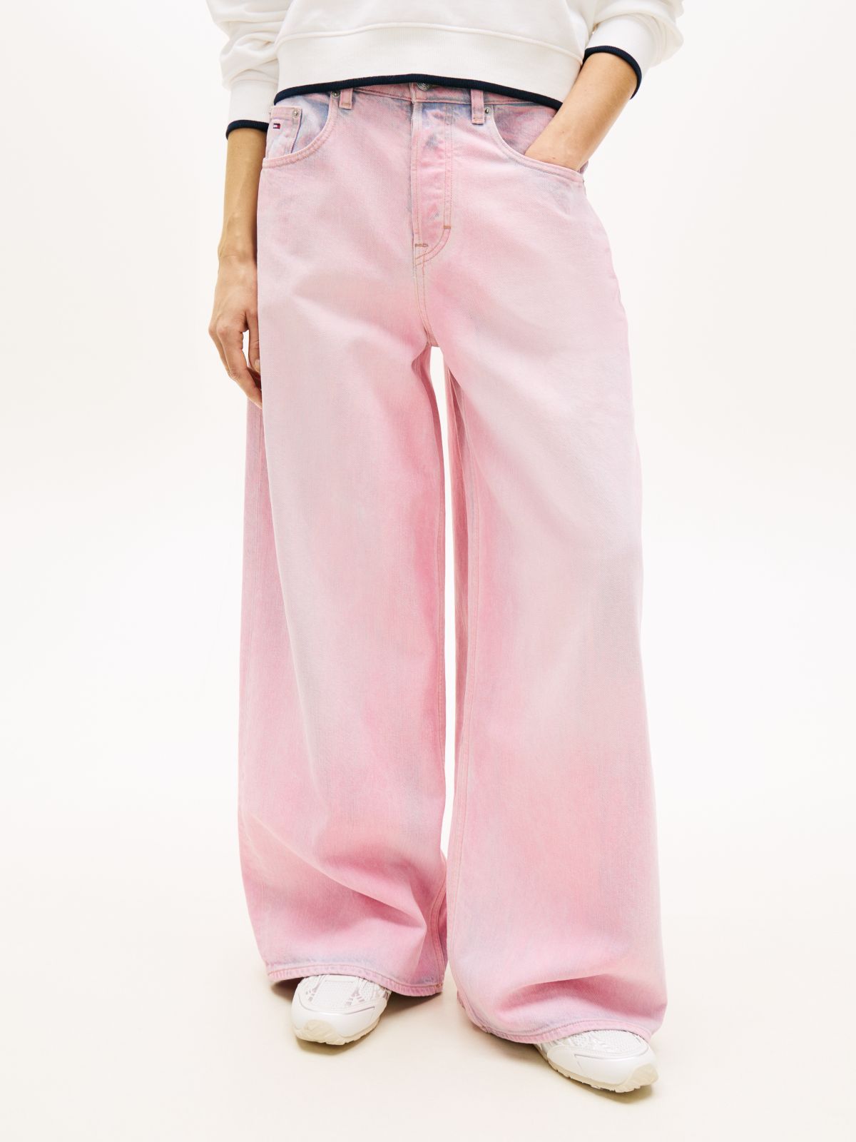 Charlie Mid Rise Loose Jeans — Pink