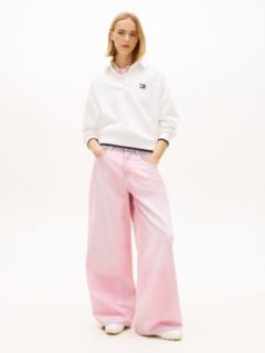 Charlie Mid Rise Loose Jeans — Pink 1