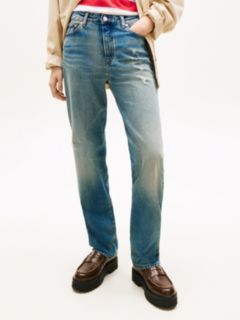 Kira Mid Rise Straight Distressed Jeans — Blue 2