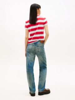 Kira Mid Rise Straight Distressed Jeans — Blue 4