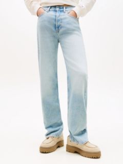 Faded Mid Rise Straight Leg Jeans — Blue 2