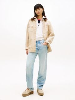 Faded Mid Rise Straight Leg Jeans — Blue 1