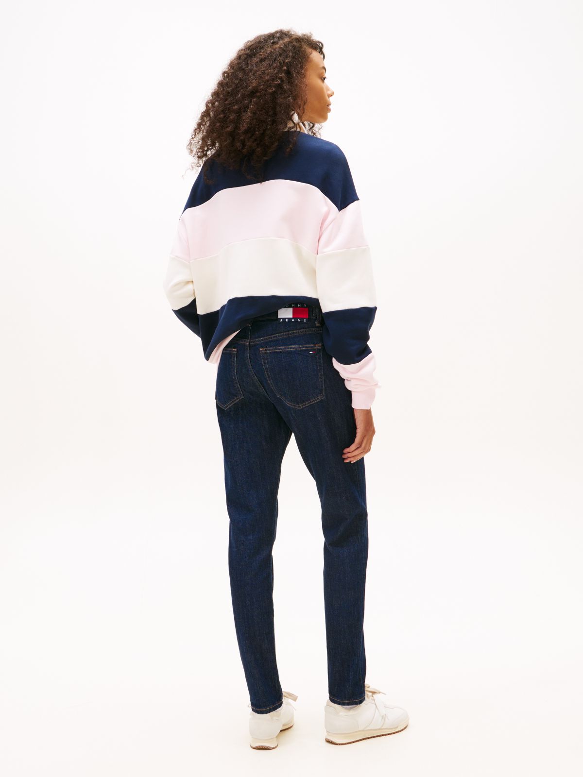 Lucy Mid Rise Slim Waist Tab Jeans — Blue