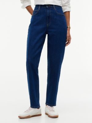 denim mom high rise tapered jeans for women tommy jeans