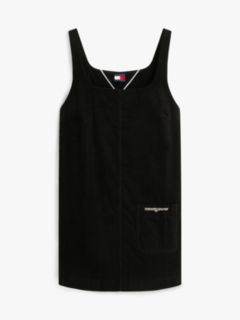 Corduroy Mini Pinafore Dress — Black 5