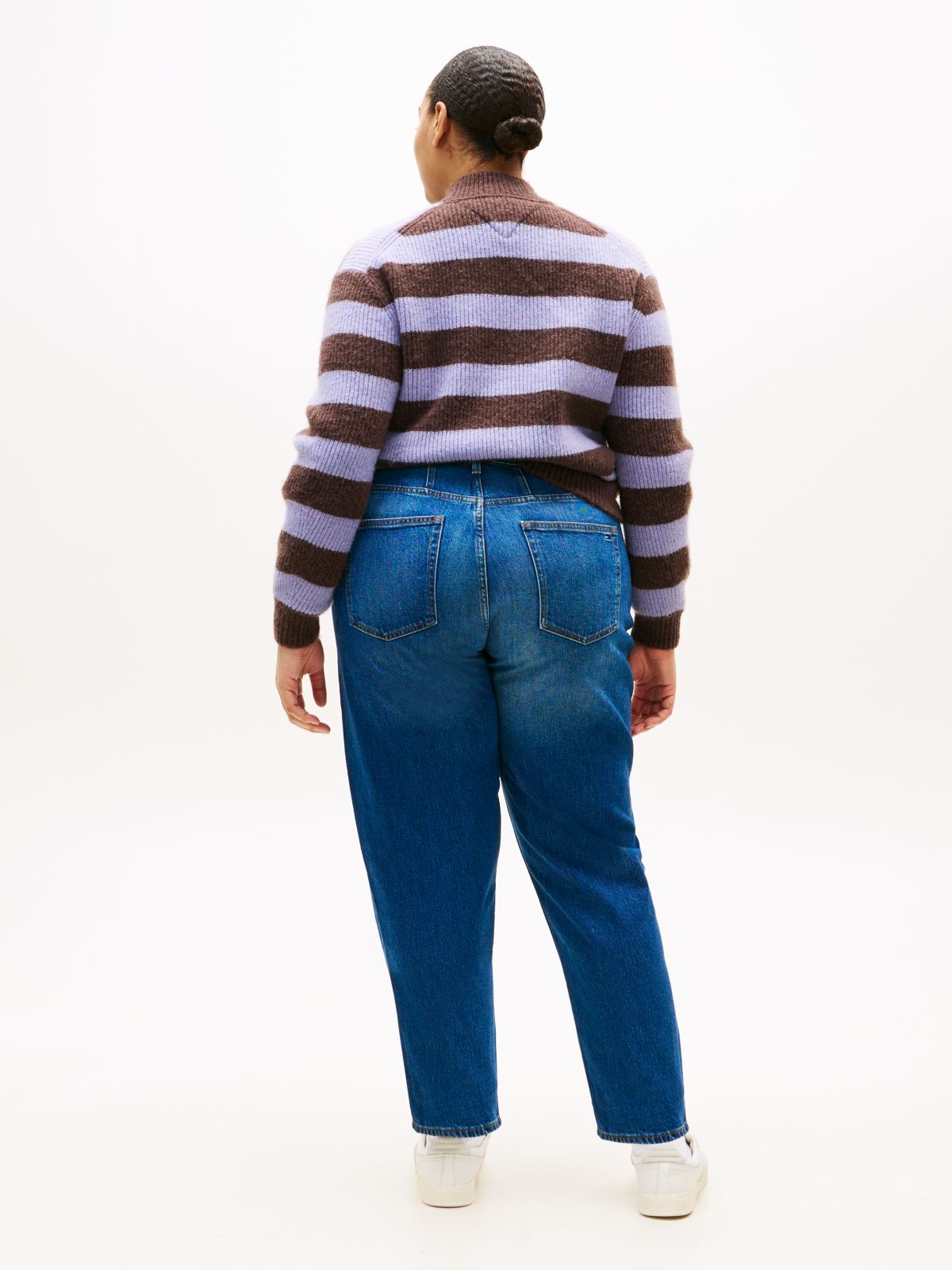 Curve Mom High Rise Tapered Jeans — Blue