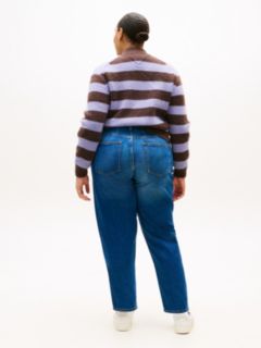 Curve Mom High Rise Tapered Jeans — Blue 4