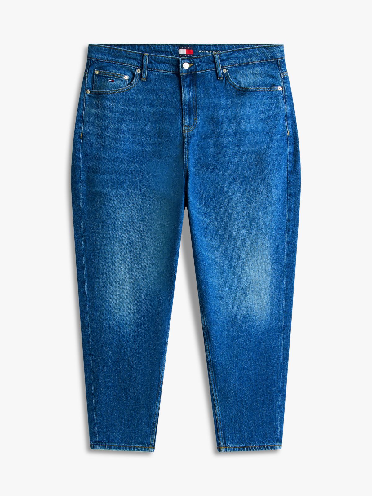 Curve Mom High Rise Tapered Jeans — Blue