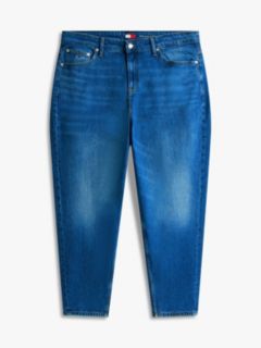 Curve Mom High Rise Tapered Jeans — Blue 5