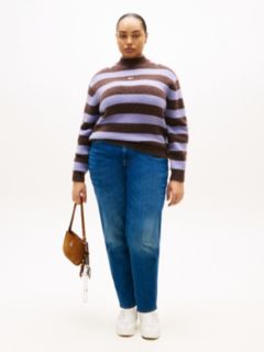 Curve Mom High Rise Tapered Jeans — Blue 1