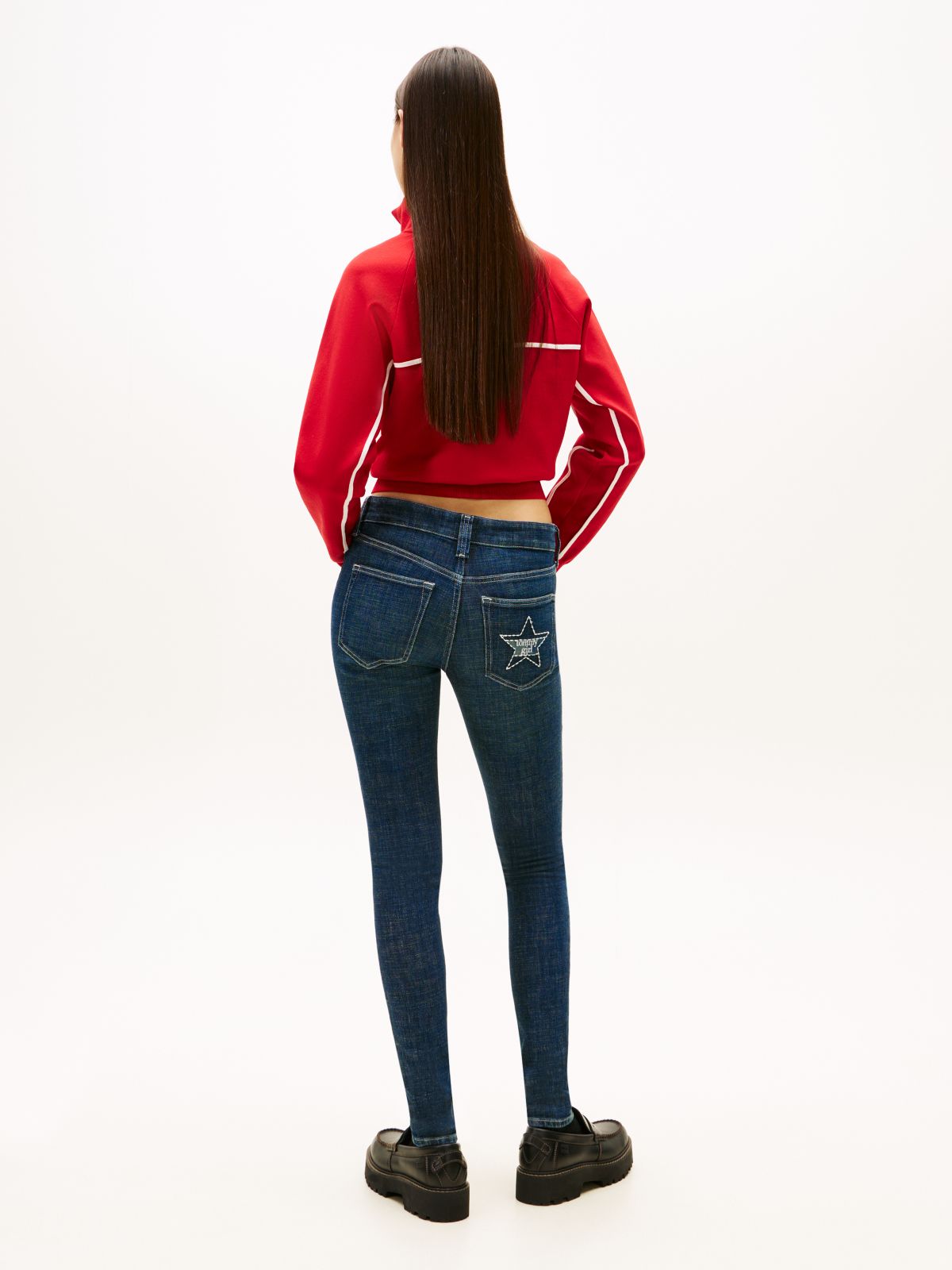Tommy Girl Seam Detail Skinny Jeans — Blue