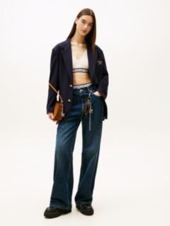 Tommy Girl Logo Oversized Fit Jersey Blazer — Blue 3
