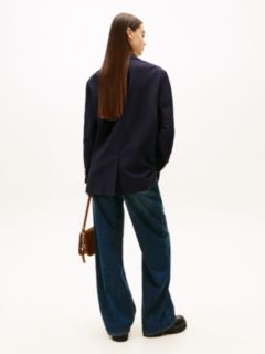 Tommy Girl Logo Oversized Fit Jersey Blazer — Blue 6