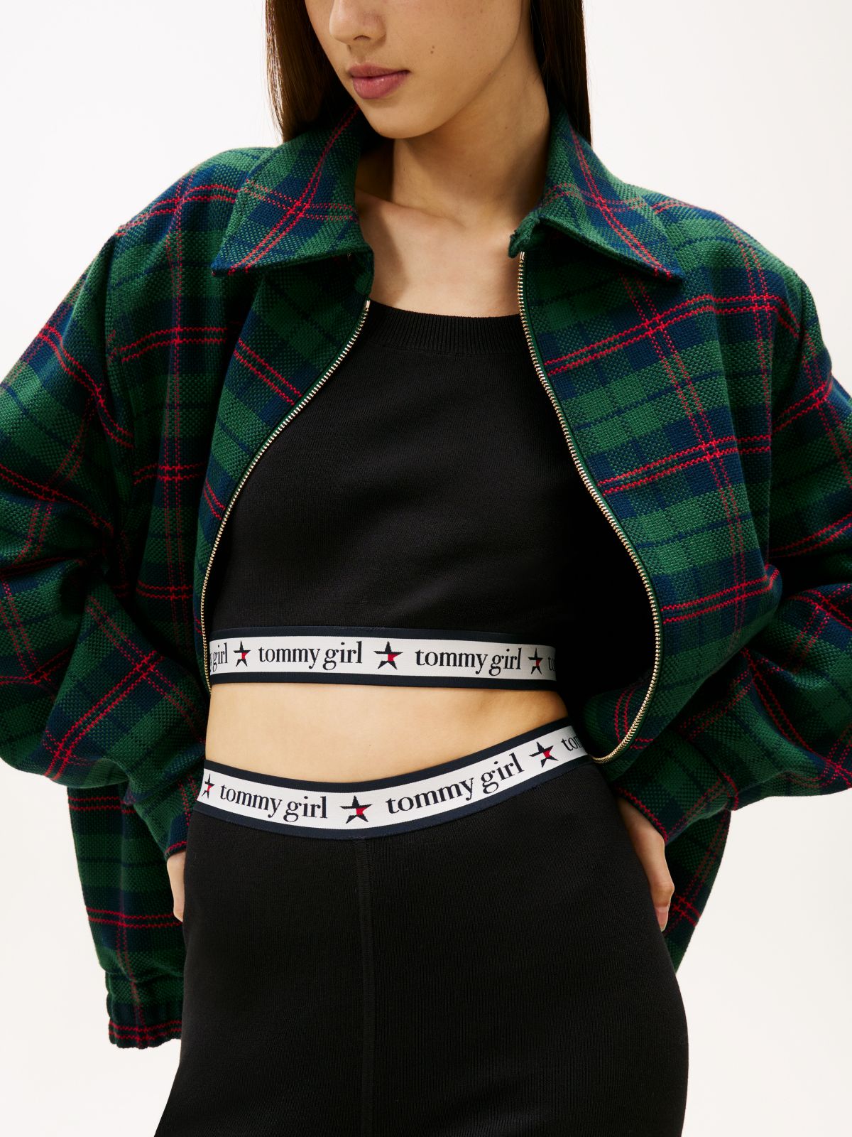 Tommy Girl Extra Slim Cropped Knit Trousers — Black