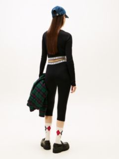 Tommy Girl Extra Slim Cropped Knit Trousers — Black 4