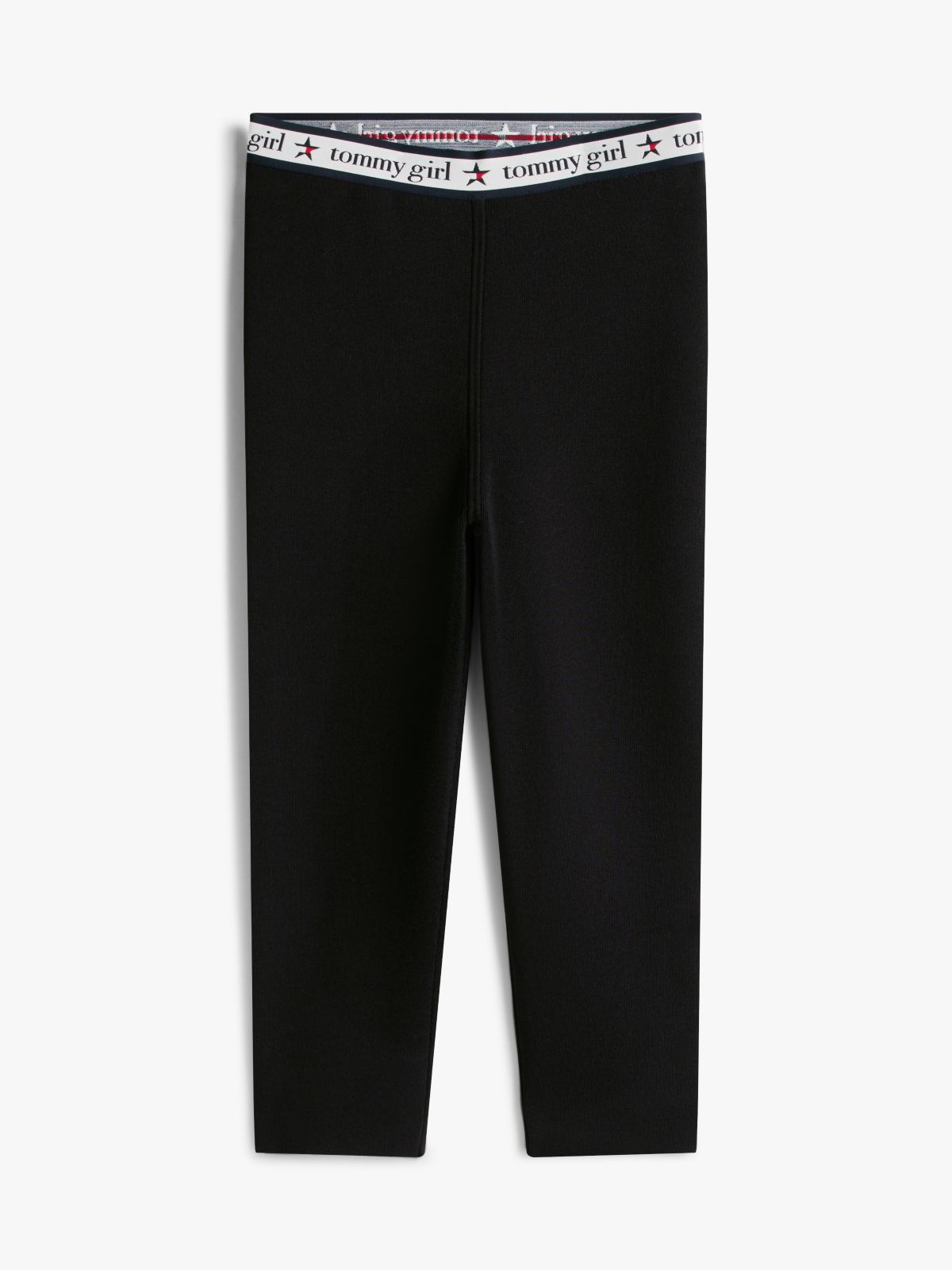 Tommy Girl Extra Slim Cropped Knit Trousers — Black