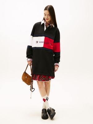Tommy Girl Logo Colour-Blocked Rugby Dress