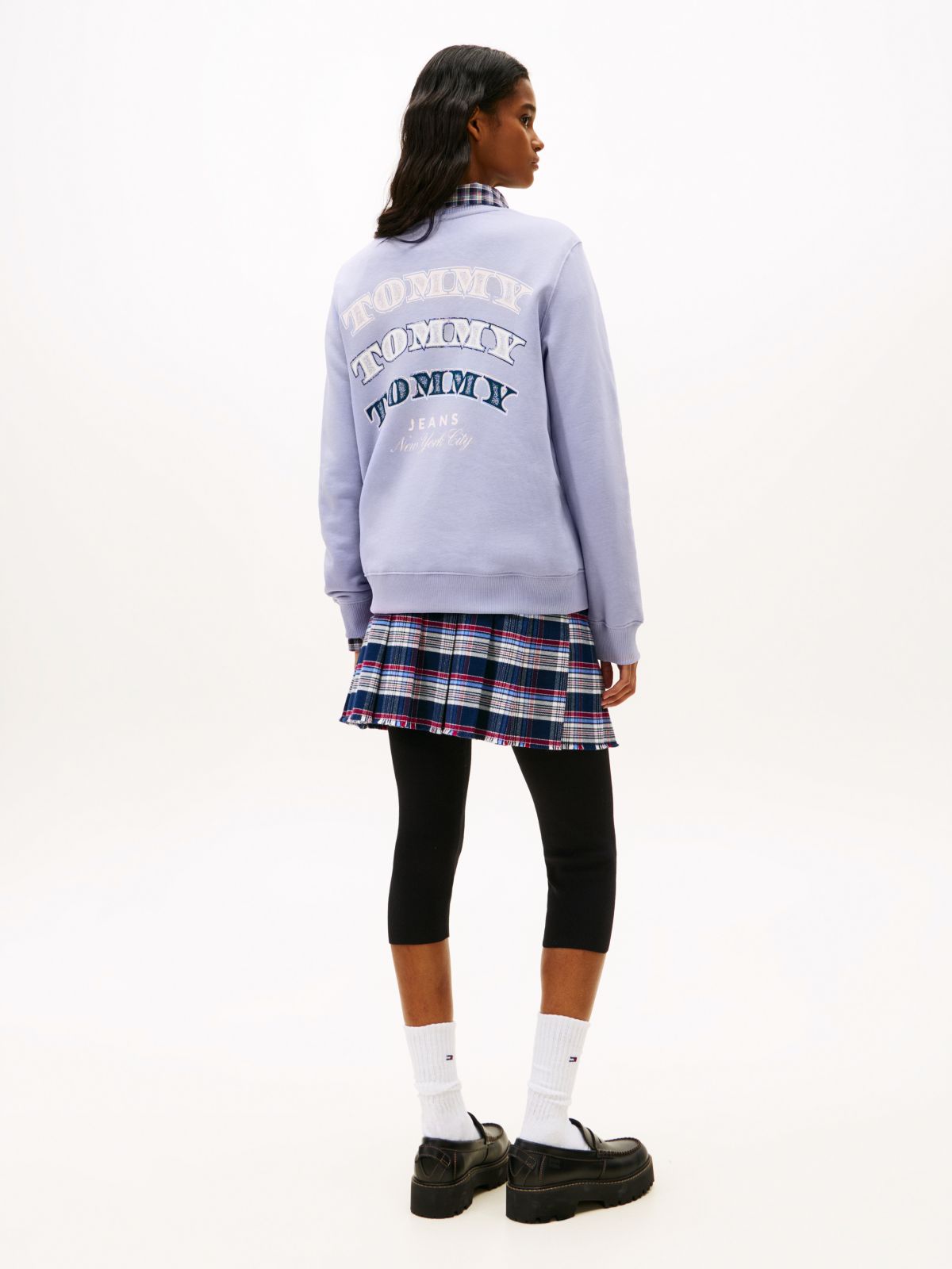 Back Logo Crew Neck Sweatshirt — Blue