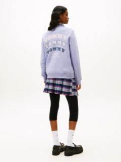 Back Logo Crew Neck Sweatshirt — Blue 4