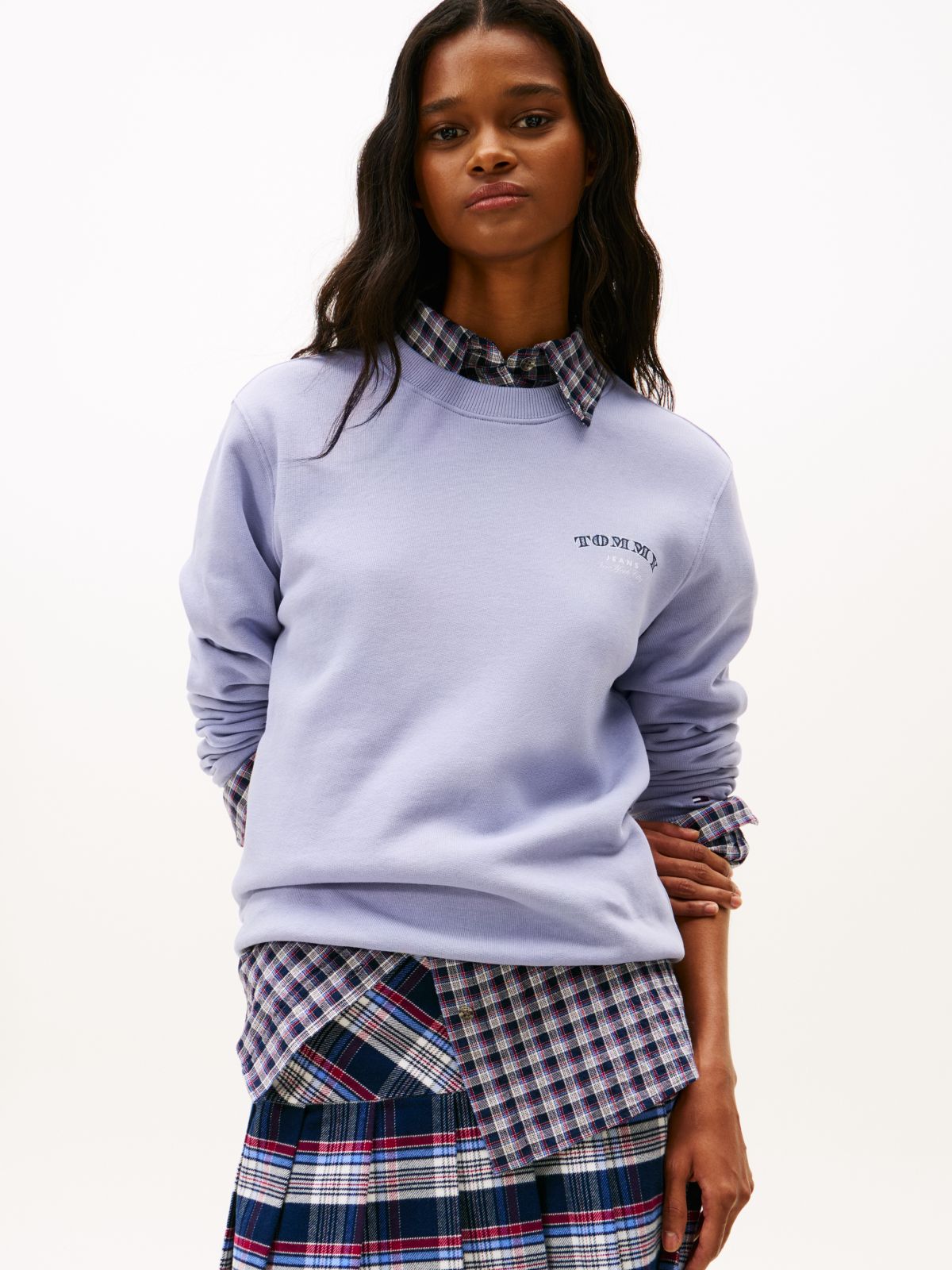 Back Logo Crew Neck Sweatshirt — Blue