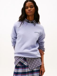 Back Logo Crew Neck Sweatshirt — Blue 1