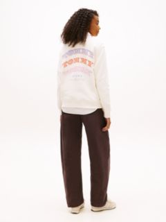 Back Logo Crew Neck Sweatshirt — White 4