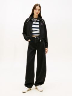 Mid Rise Barrel Leg Black Jeans — Black 1