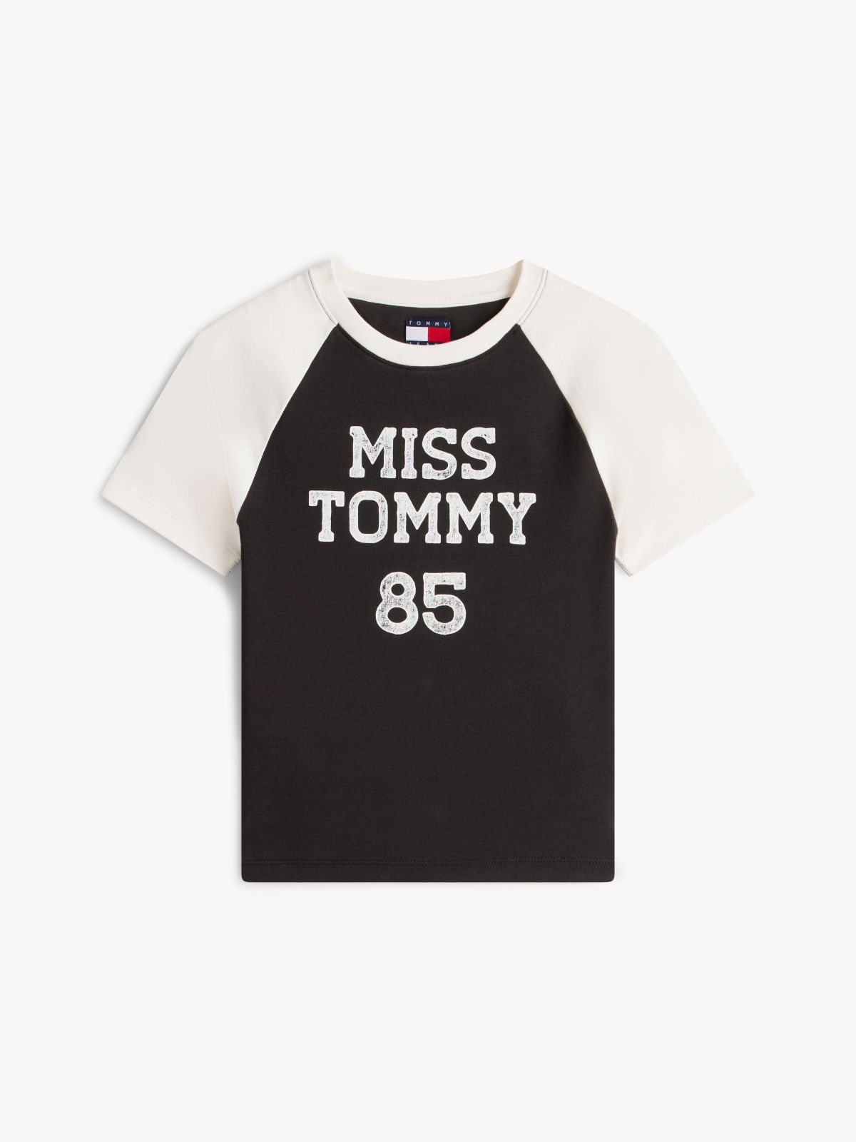 Logo Slim Raglan Sleeve T-Shirt — Black
