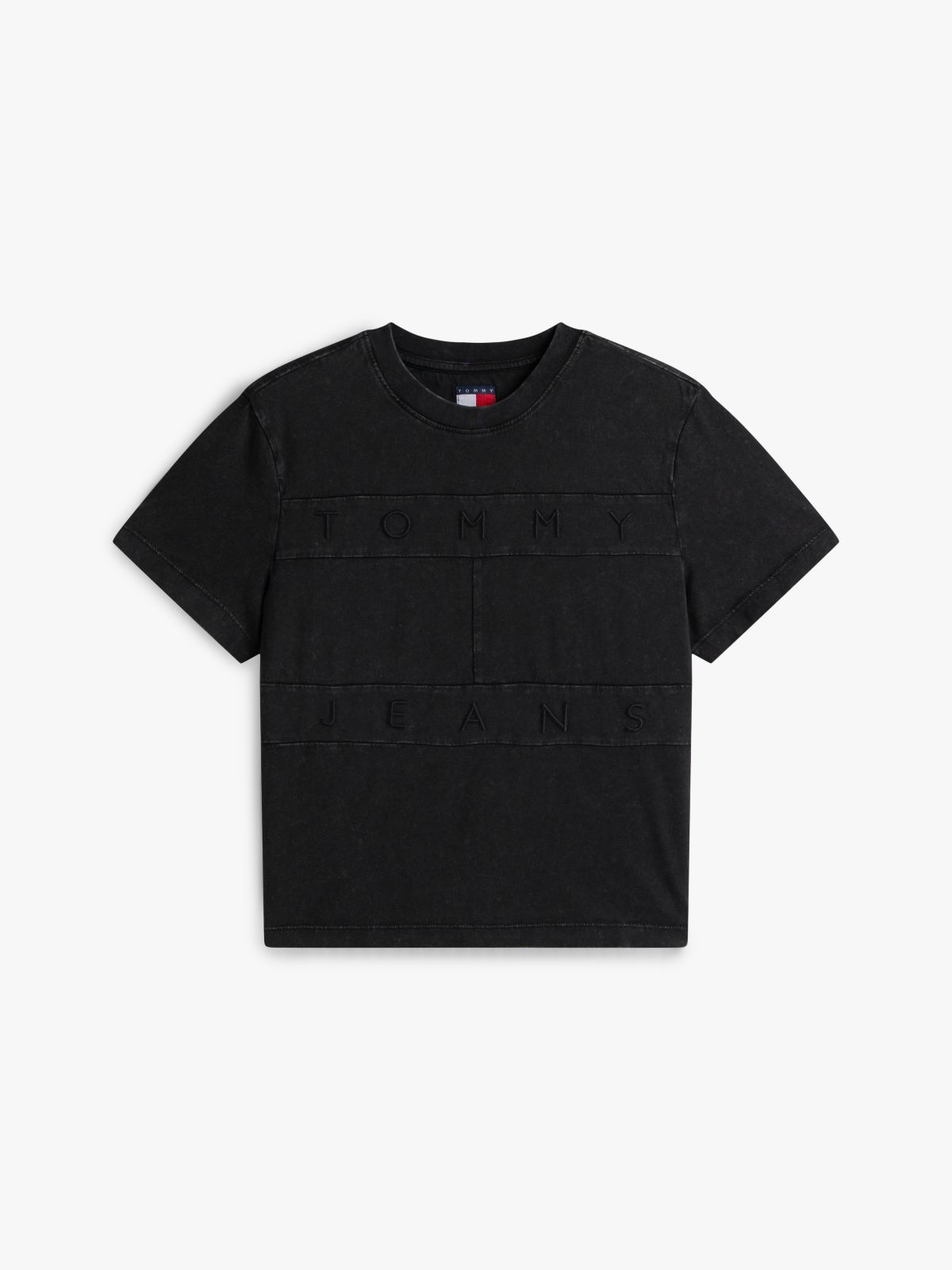 Tonal Logo Crew Neck T-Shirt — Black