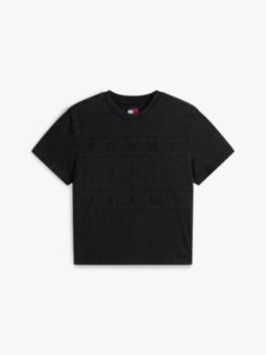 Tonal Logo Crew Neck T-Shirt — Black 5