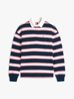 Stripe Relaxed Terry Rugby Shirt — Blue 5