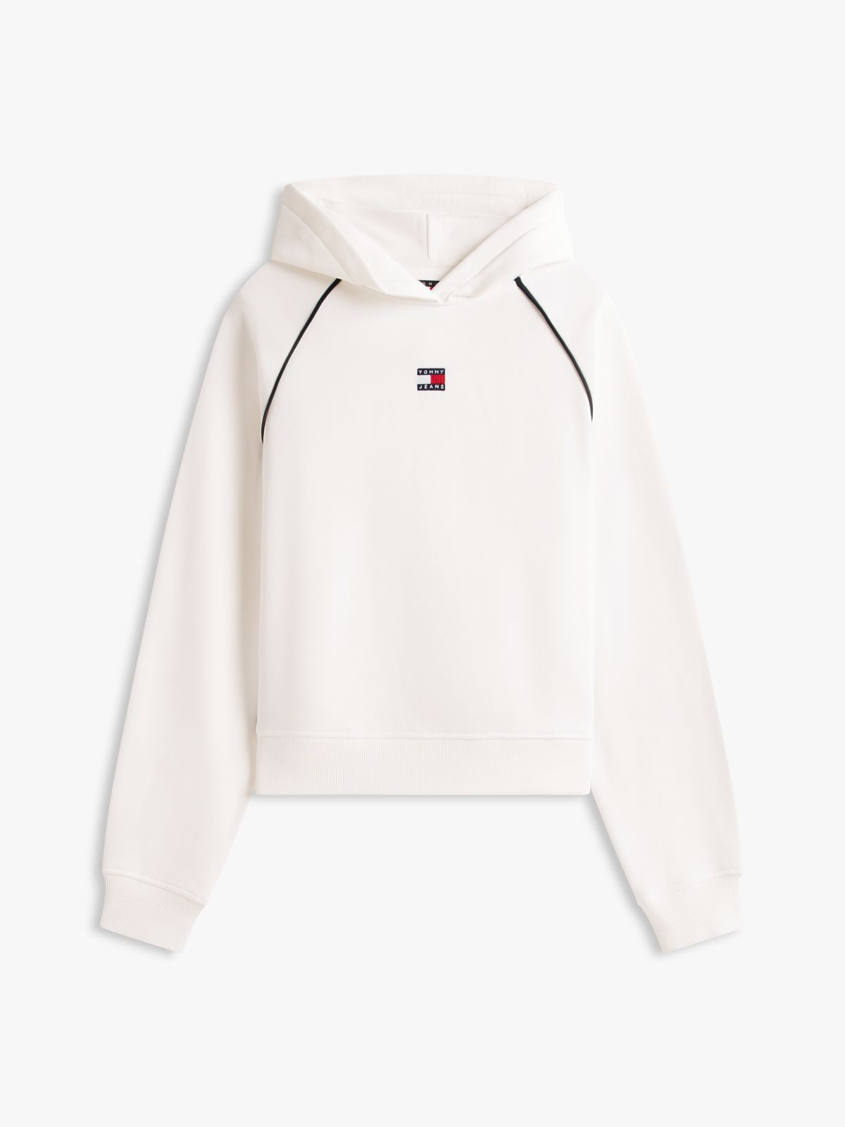 Tommy Badge Piping Relaxed Hoody — White